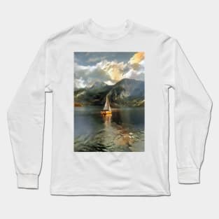 Vintage Sailboat in the lake Long Sleeve T-Shirt